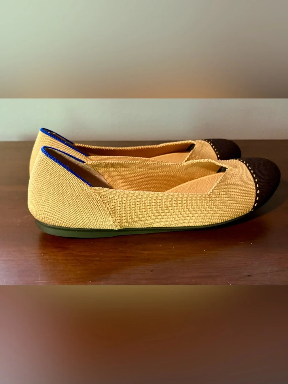 Rothy’s The Point Camel Captoe Knit Ballet Flats - size 7.5